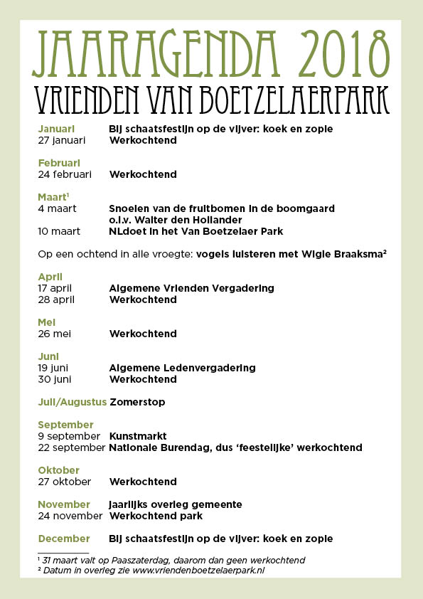 Jaaragenda 2018
